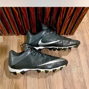 NIKE VAPOR SHARK 2 FOOTBALL CLEATS BLACK SILVER MEN'S SIZE 13